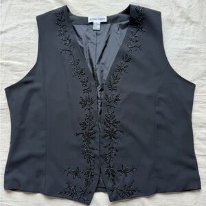 Vintage 90s Alfred Dunner Black Beaded Plus Size 22w Grandmacore Embellished